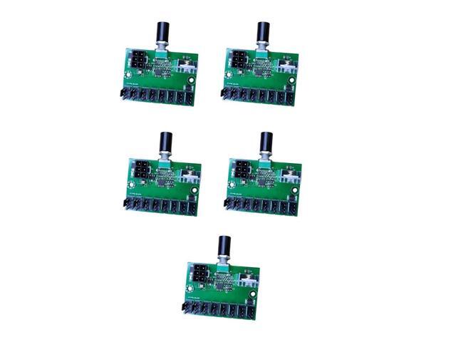 5Pcs Computer Case 12V Miner Fan Speed Controller 8-Channel Fan Hub PWM High-Power Violent Fan Controller