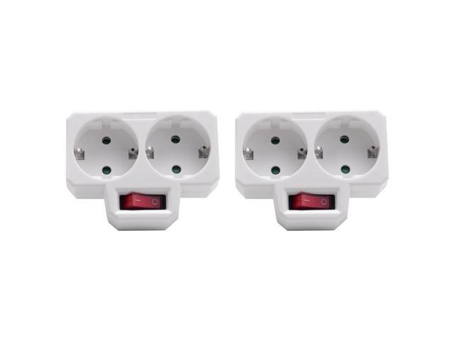 Photos - Computer Cooling Socket Adapter, Double Plug for Socket, Double Socket with Switch 3800W fo