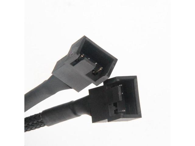 3Pcs PWM Fan Splitter Cable 2Way 4Pin Y Sleeved Extension Power Cable 1To2 Converter for PC Motherboard,Computer CPU Fan