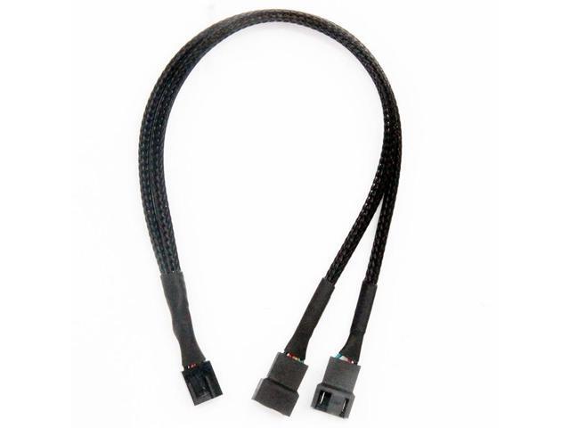 3Pcs PWM Fan Splitter Cable 2Way 4Pin Y Sleeved Extension Power Cable 1To2 Converter for PC Motherboard,Computer CPU Fan