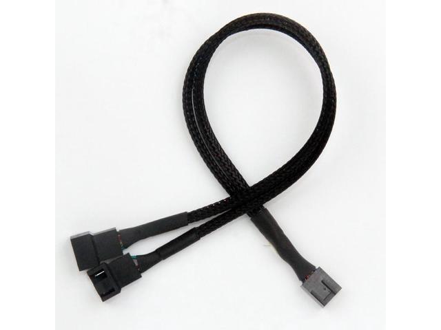 3Pcs PWM Fan Splitter Cable 2Way 4Pin Y Sleeved Extension Power Cable 1To2 Converter for PC Motherboard,Computer CPU Fan