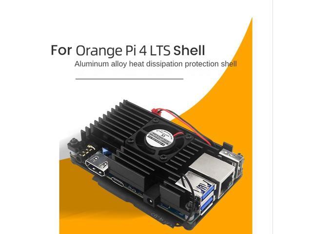 For Orange Pi 4 LTS Aluminum Alloy Protective Case with Cooling Fan Active Passive Cooling Metal Case for OPI 4 LTS 4B 4
