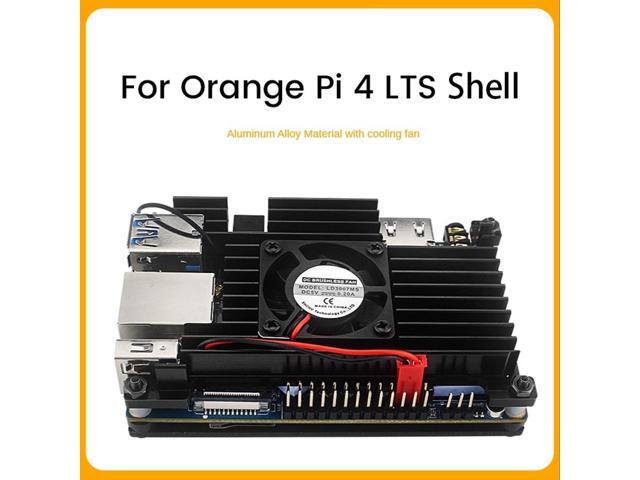 For Orange Pi 4 LTS Aluminum Alloy Protective Case with Cooling Fan Active Passive Cooling Metal Case for OPI 4 LTS 4B 4