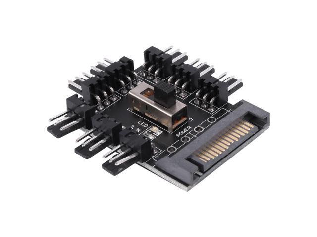 Multi Way Splitter Cooler Cooling Fan Hub PC Computer SATA 1 to 8 3pin 12V Power Socket PCB Adapter XXM8
