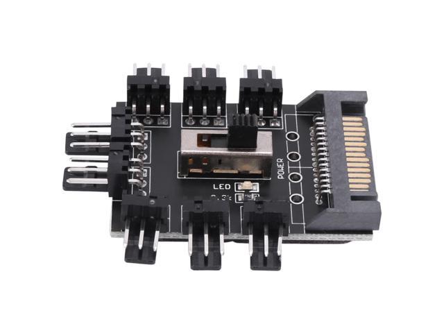 Multi Way Splitter Cooler Cooling Fan Hub PC Computer SATA 1 to 8 3pin 12V Power Socket PCB Adapter XXM8