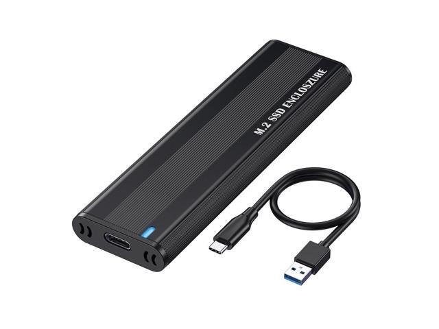 M2 SSD Enclosure Dual Protocol M.2 NVMe SSD Case 10Gbps USB 3.1 Type C Adapter M Key Storage Box for 2230/2242/2260/2280 M.2 SSD(NVME With AC)
