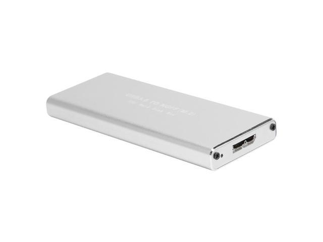 USB 3.0 Micro B to M.2 NGFF SSD Box Adapter External Solid State Drive Disk Enclosure Case Caddy for 2230 2242 2260 2280(Silver)