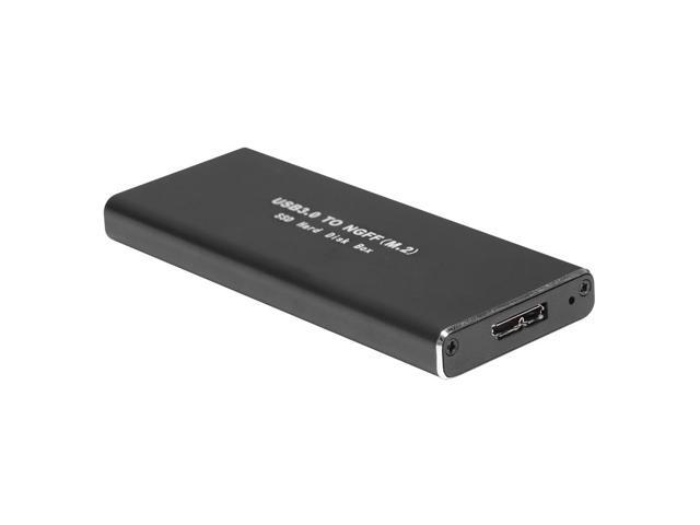 USB 3.0 Micro B to M.2 NGFF SSD Box Adapter External Solid State Drive Disk Enclosure Case Caddy for 2230 2242 2260 2280 (Black)