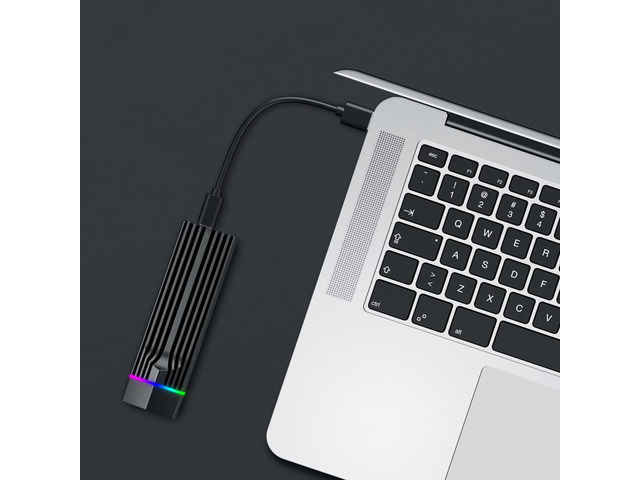 RGB External Adapter M.2 NVME PCI-E To USB3.1 Gen2 Type-C JMS583 10Gbps SSD Case