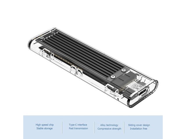 TCM2F-C3 NGFF To USB 3.1 Type C M.2 SSD Hard Disk Box Plug And Play Adapter Encl