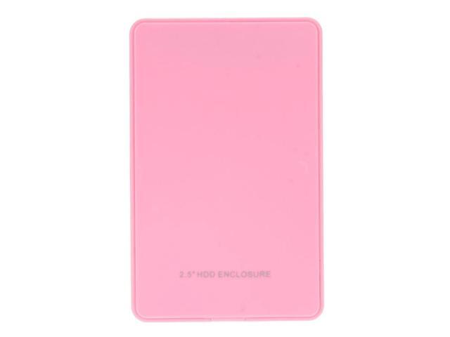 2.5in USB 2.0 SATA Hd Box HDD Hard Drive External Enclosure Case With USB 'Y' cable For windows XP/Vista/Win7/Win8/Win10 Mac OS(Pink)