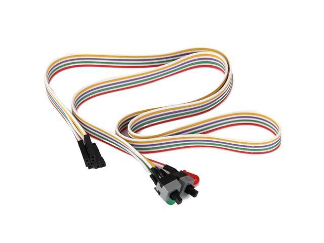 ATX PC Computer Motherboard Power Cord 2 Switch On With LED Light On/Off/Reset