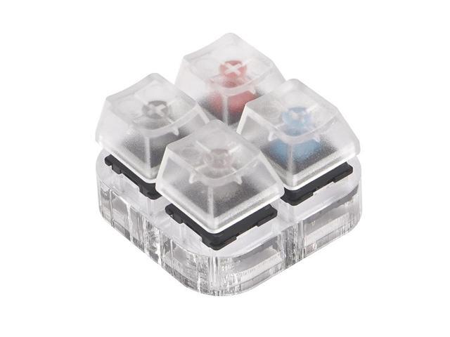 4 Key Caps Testing Tool Cherry MX Switches Keyboard Tester Kit Clear Keycaps Sampler PCB Mechanical Keyboard(four axis)