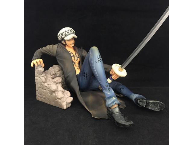 Anime One Piece Trafalgar Law Battle Damage Sitting Position PVC Action Figure Collectible Model Doll Toy 18cm