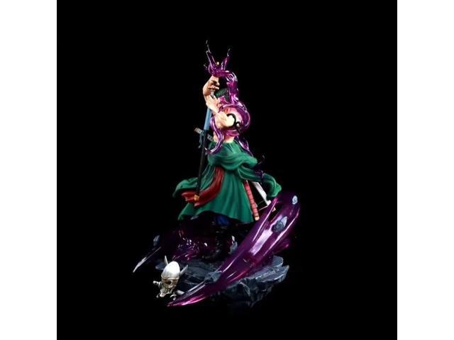 Anime One Piece Roronoa Zoro GK Warm Blood Luminous PVC Action Figure Collectible Model Doll Toy 44cm