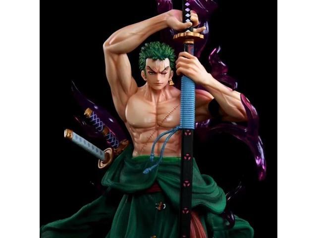 Anime One Piece Roronoa Zoro GK Warm Blood Luminous PVC Action Figure Collectible Model Doll Toy 44cm