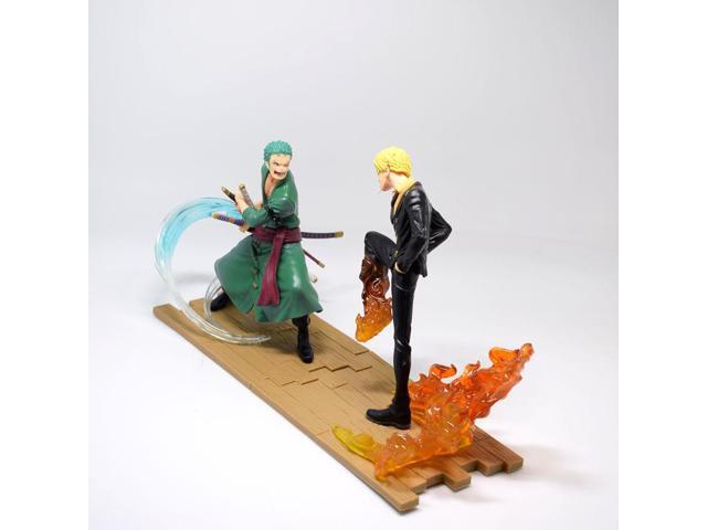 Anime One Piece Sanji VS Roronoa Zoro PVC Action Figure Collectible Model Doll Toy 13cm(B)