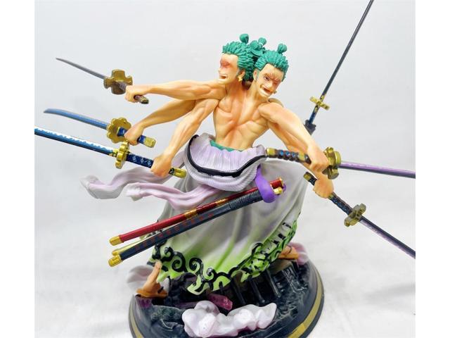 Anime One Piece Roronoa Zoro GK Nine Knives Flow PVC Action Figure Collectible Model Doll Toy 22cm