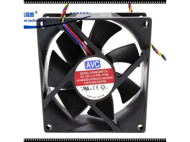 AVC DL08025R12U 8025 80MM 80*80*25MM Cooling Fan Comptuter CPU Case Cooling Fan 12V 0.7A With 4pin PWM