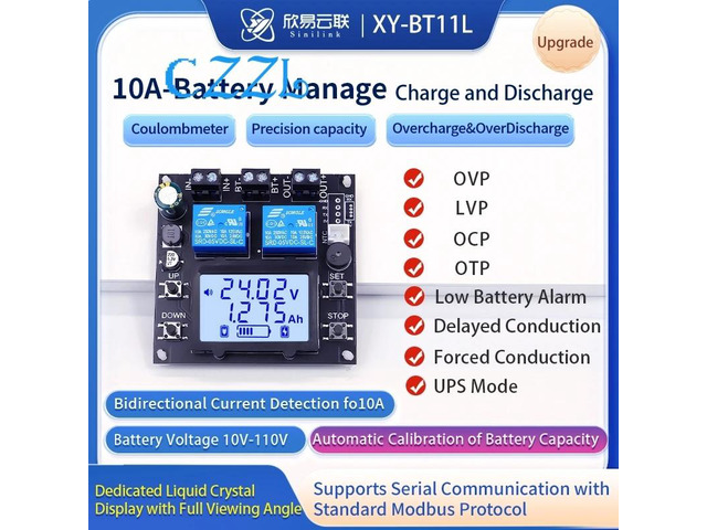 XY-BT11L Coulombometer 10A fully automatic battery charging and discharging bidi