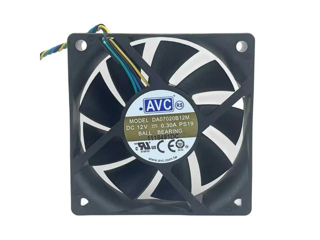 70mm Cpu Cooler Mute Fan AVC DA07020B12M DC 12V CPU 4-wire PWM Dual Ball Bearing 70X70X20mm 4Pin