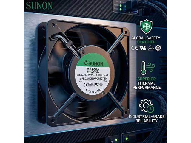 For Sunon DP200A Compatible AC 220V Industrial Cooling Fan 120x120x38mm Cabinet Case Fan 0.14A 12038 Model for Electronics