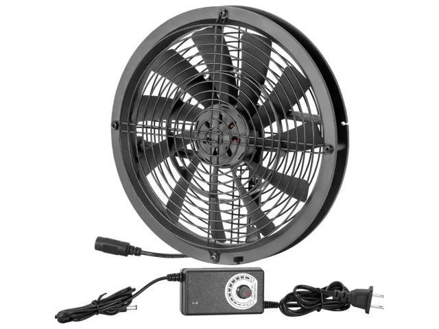 250mm 25cm DC Cooling Fan 12V 250X30mm with AC 110V 115V 220V 230V Power Cord Speed Controller Grow Tent Plant Adjustable