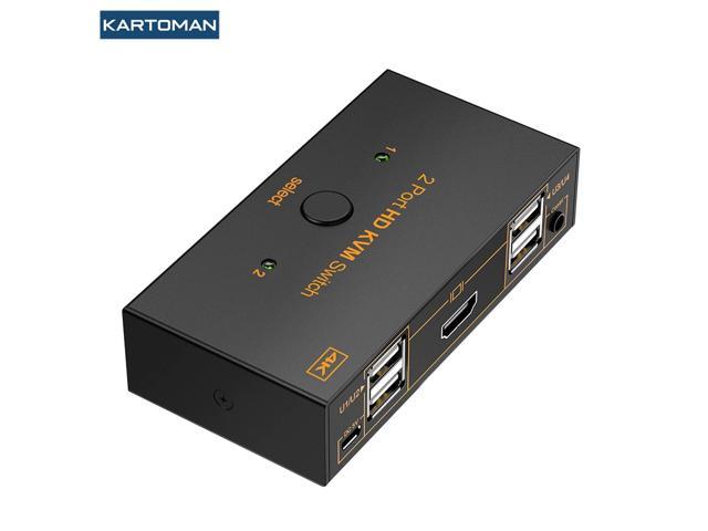 KARTOMAN KVM switch USB 2.0 HDMI-compatible 4K Splitter Printer Mouse Keyboard Share Switcher Box Computer Controller Adapter
