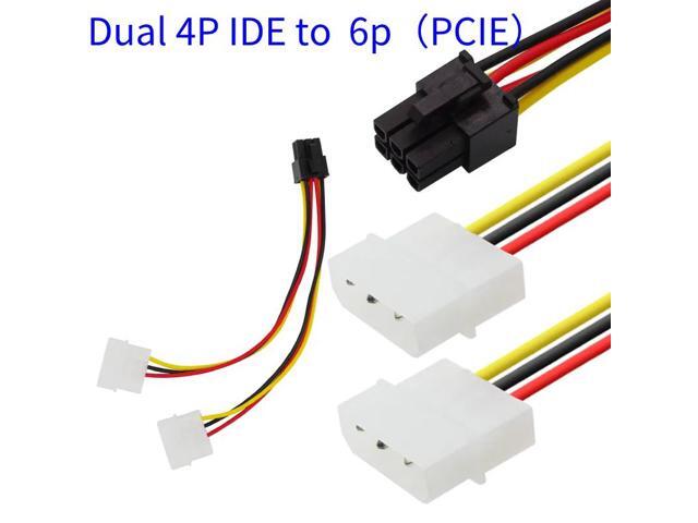 4 Pin M-olex To 6 Pin PCI-E ATX PSU Power Adapter Graphics Video Card Power Converter Adapter Cable Connector Power Cables