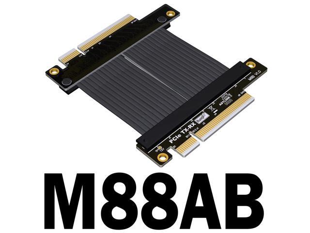 ADT PCI-E 4.0 x1 x8 Adapter Board Male to Male Female to Female Riser Extender Cable 8X PCIe TX-RX Signal Docking Jump GPU Cord(M88AB 4.0)(15cm)