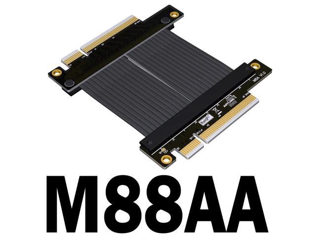 ADT PCI-E 4.0 x1 x8 Adapter Board Male to Male Female to Female Riser Extender Cable 8X PCIe TX-RX Signal Docking Jump GPU Cord(M88AA 4.0)(20cm)