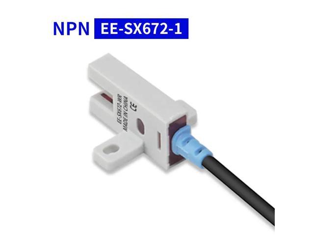 Photoelectric Switch EE-SX670-1U-slot NPN Induction Sensor with 1m PU Cable Detection Range 5mm(EE-SX672-1 white)