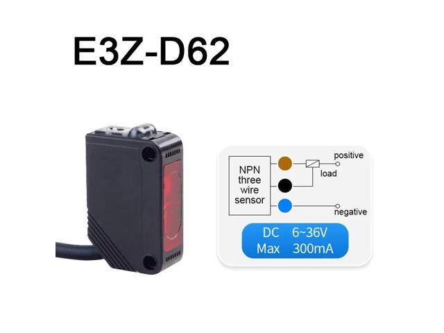 Infrared Photoelectric Switch Sensor Diffuse Reflection DC12V-24V with Bracket(E3Z-D62)