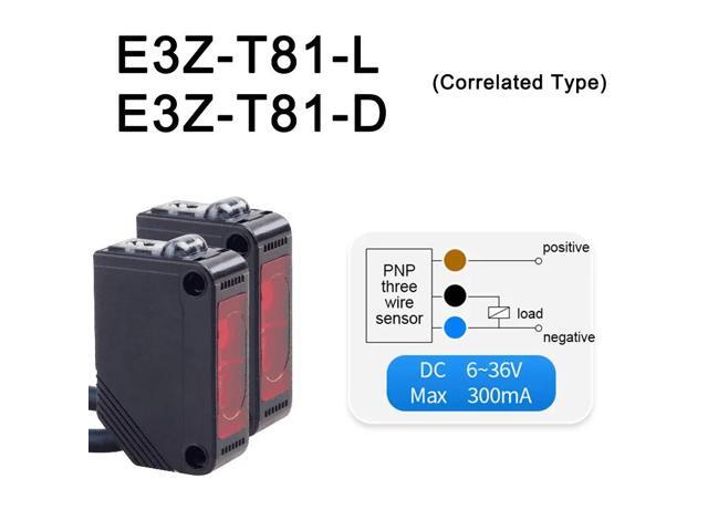 Infrared Photoelectric Switch Sensor Diffuse Reflection DC12V-24V with Bracket(E3Z-T81)