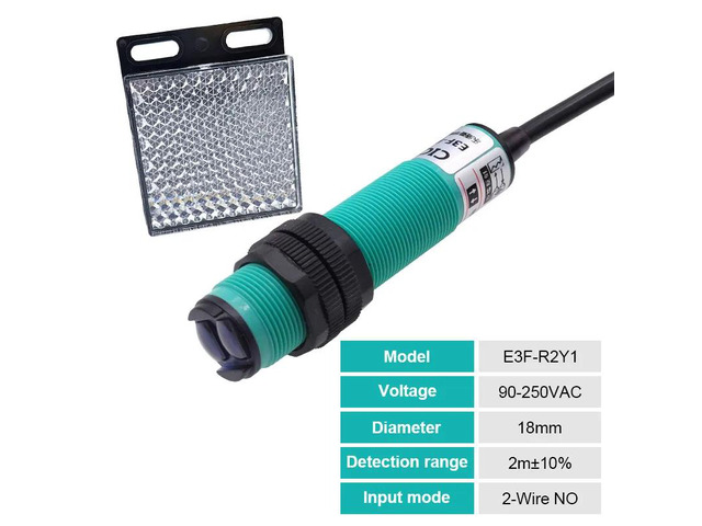 E3F-R2N1 Feedback Reflective Photoelectric Switch NPN PNP DC5-36V Detection Rang
