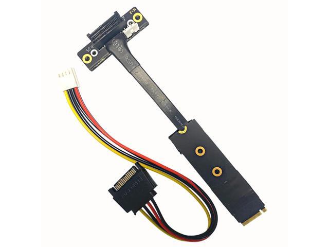 M.2 to PCIe X1 Extension Cable PCI-E 3.0 Adapter Cord with SATA to 4PIN Power Cable Full Speed for M2 NVME 2230-2280 SSD(15cm)