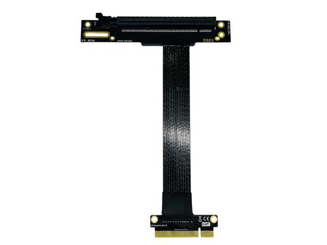 Gen4 PCIe 4.0 x8 to x16 Silver-Plated Extension Cable Adapter GPU Graphics Card Riser Extender PCI Express AI Server Network PC(90 Degree)(20cm)