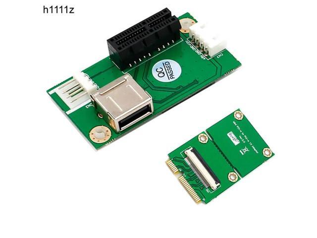 Add On Cards Mini PCI-E to PCI Express 1X Adapter Riser Extension Cord Mini PCIE to PCIE X1 USB 2.0 Card Riser +FFC Cable