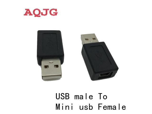High Speed USB 2.0 Male to Mini USB Female Converter Connector Male to Female Adapter Classic Simple Design Black