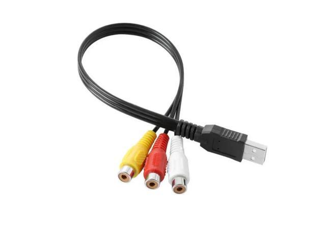USB Male to 3RCA Male AV Audio Converter Adapter Cable Cord for HDTV UK