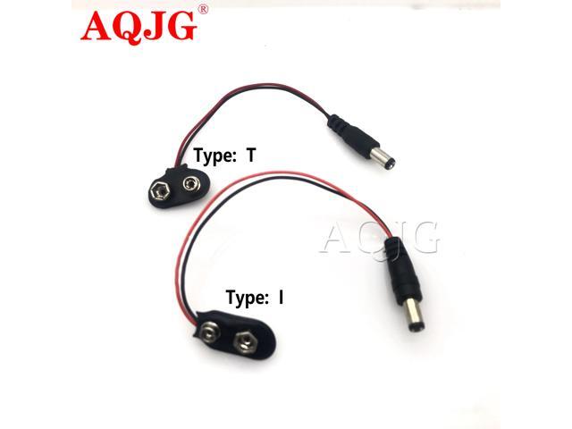DC 9V Battery Button Power Cable Battery Buckle Snaps Power Cable Connector DC5.5*2.1 For Arduino