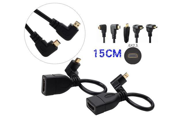 Degree Micro HDMI Male To HDMI Female Adapter Cable Left Angle 90 Degree HDMI Converter Code For PC HDTV Projector