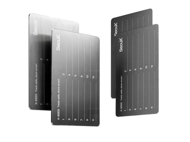 SecuX - XSEED - Secure Bitcoin Wallet Crypto Seed Storage Metal Plates (Aluminum and Stainless Steel Seeds) - Compatible with SecuX, Ledger, Trezor.