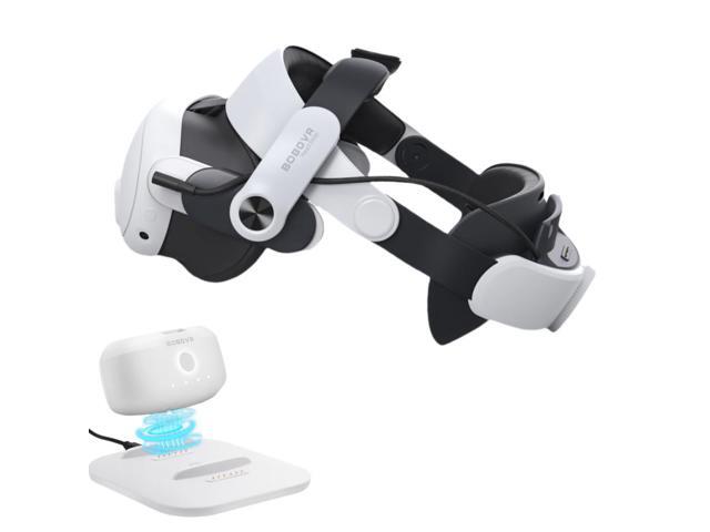 BOBOVR M3 Pro Battery Head Strap Compatible with Oculus Quest 3S / 3 Elite Halo Strap 5200mAh 2 Batteries and 1 charging dock for Meta Quest 3S /...