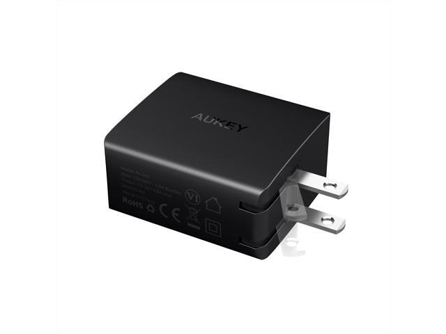 Open Box - AUKEY Wall Charger Ultra Compact Dual Port 4.8A Output Fast Charging Foldable Plug USB Charger PA-U42