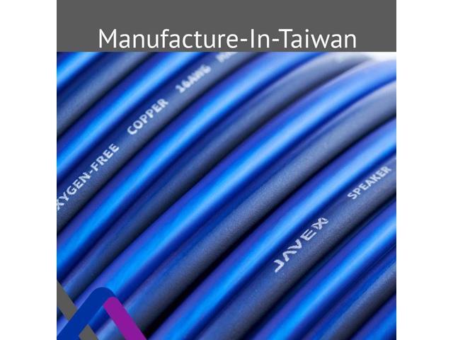 16-Gauge AWG JAVEX Speaker Wire OFC Oxygen-Free Copper 99.9% Cable for Hi-Fi Systems, Mixer, Amplifiers, AV receivers, Home Theater, Subwoofer, and...