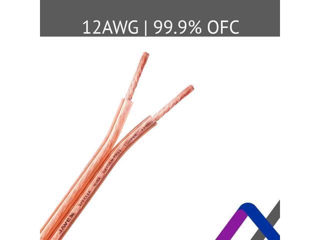 12-Gauge AWG JAVEX Speaker Wire OFC Oxygen-Free Copper 99.9% Cable for Hi-Fi Systems, Mixer, Amplifiers, AV receivers, Home Theater, Subwoofer,...