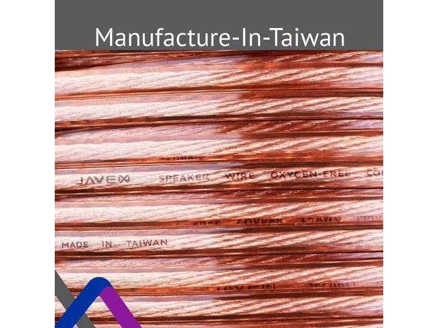 14-Gauge AWG JAVEX Speaker Wire OFC Oxygen-Free Copper 99.9% Cable for Hi-Fi Systems, Mixer, Amplifiers, AV receivers, Home Theater, Subwoofer, and...