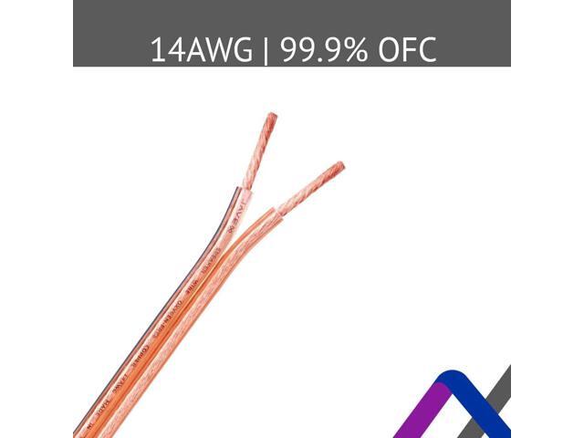 14-Gauge AWG JAVEX Speaker Wire OFC Oxygen-Free Copper 99.9% Cable for Hi-Fi Systems, Mixer, Amplifiers, AV receivers, Home Theater, Subwoofer, and...