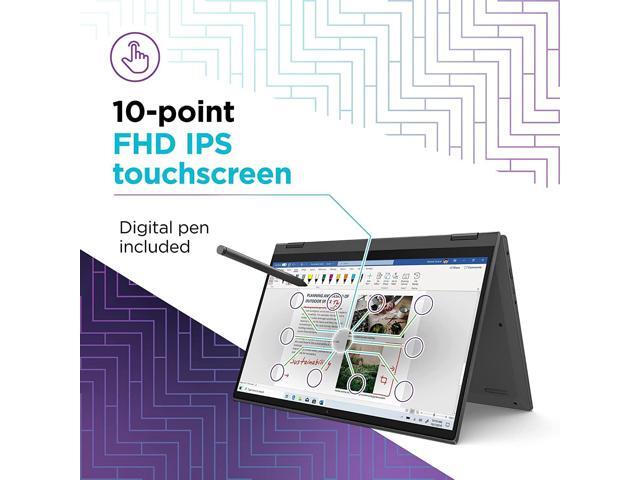 Lenovo Flex 5 Laptop, 14.0' FHD Touch Display, AMD Ryzen 5 5500U, 16GB RAM, 256GB PCIe SSD, AMD Radeon Graphics, Windows 11 Home,JAWFOAL HDMI Cable